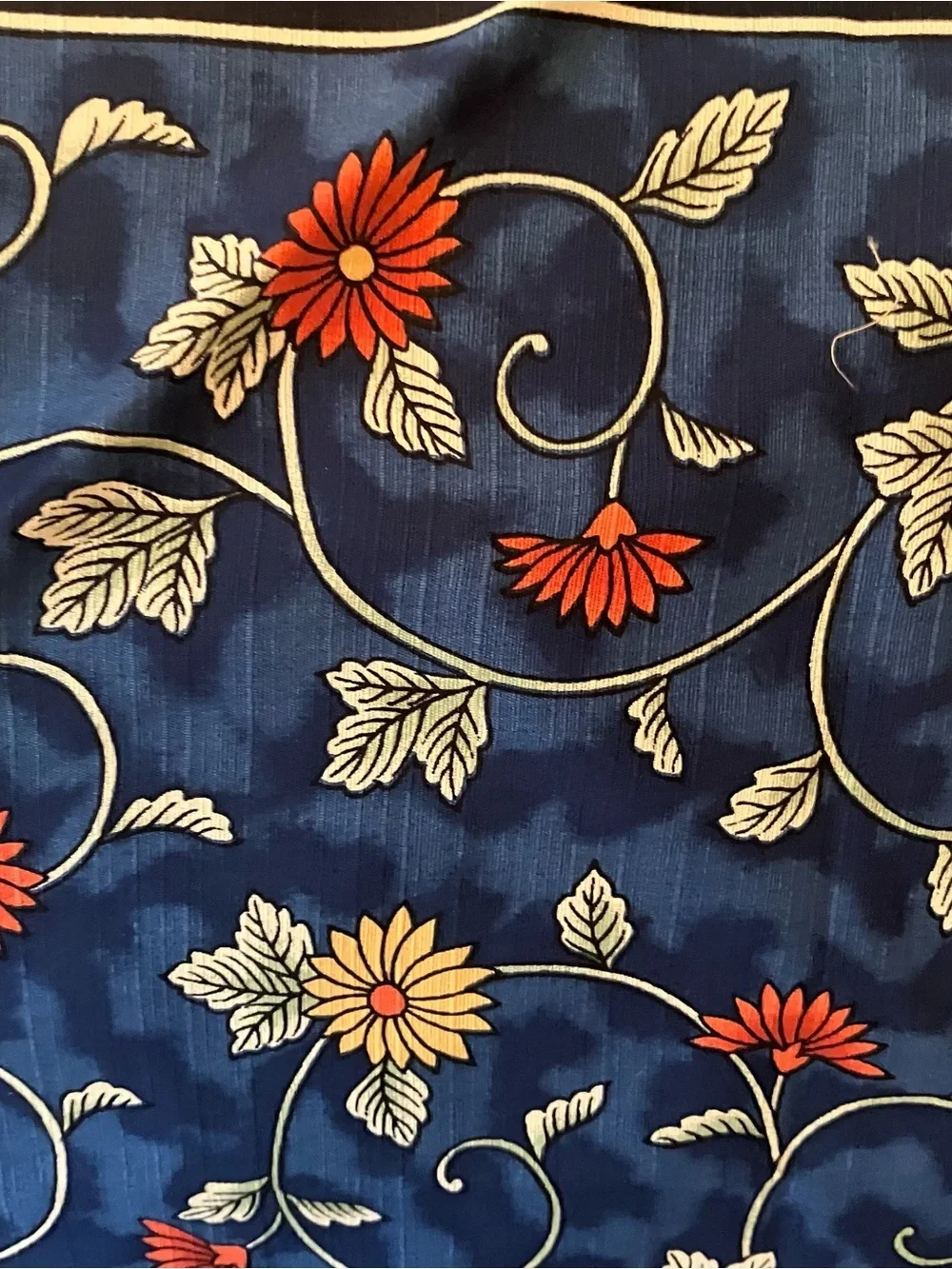Furoshiki Japanese Cotton Wrapping Cloth Cover Blue Floral Square 39in